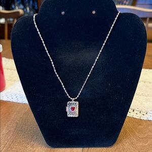 Urban Outfitters Gold-Tone Pendant Necklace with Red Heart